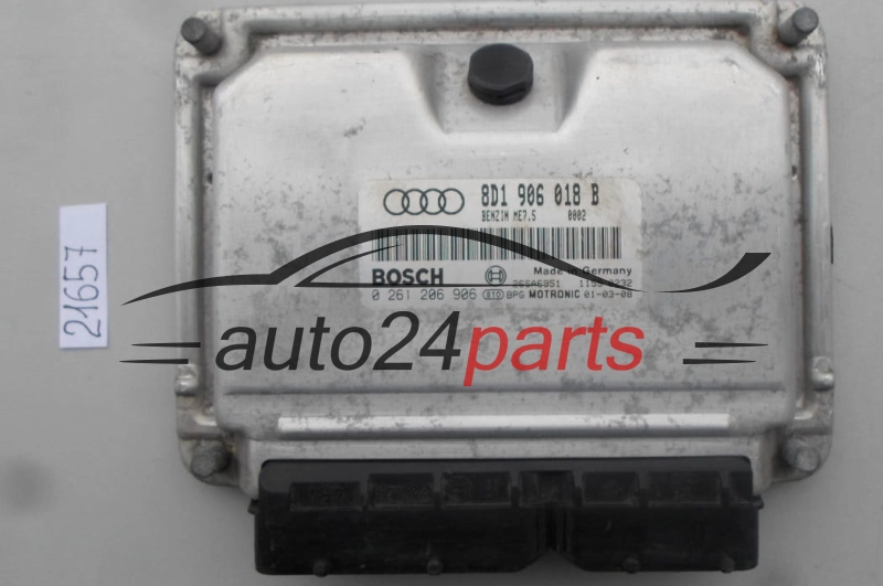 MOTORSTEUERGERÄT ECU STEUERGERAT AUDI 1.8 BOSCH 0 261 206 906, 0261206906, 8D1 9060 18 B, 8D1906018B -