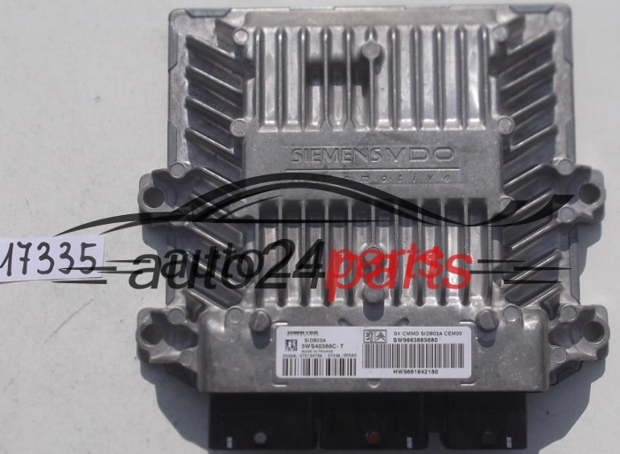ECU ENGINE CONTROLLER CITROEN C5 2.0 HDI SIEMENS VDO 5WS40388C-T, 5WS40388CT, SW 9663885680, HW 9661642180 SID803A