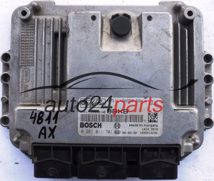 CENTRALINA DO MOTORE FORD FOCUS 1.6 TDCI BOSCH 0 281 011 701, 0281011701, 6M5112A650NB, 6M51-12A650-NB