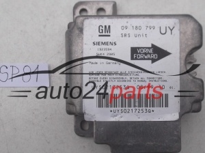  STEROWNIK MODUL PODUSZEK POWIETRZNYCH OPEL ASTRA G ZAFIRA A 09180799 UY, 09 180 799 UY, 9192130, 6237444, 62 37 444, SIEMENS 1923594 5WK42905 , 5WK4 2905