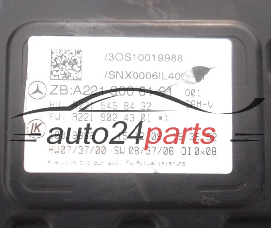 KOMFORTSTEUERGERÄT  SAM MERCEDES W216 A221 900 61 01,  HW A 221 545 84 32,  FW A221 902 43 01