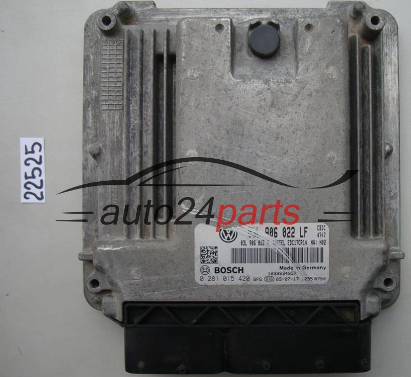 KOMPUTER STEROWNIK SILNIKA VOLKSWAGEN GOLF 2.0 TDI BOSCH 0 281 015 420, 0281015420, 03L 906 022 LF, 03L906022LF, 03L 906 022 G, 03L906022G, EDC17CP14