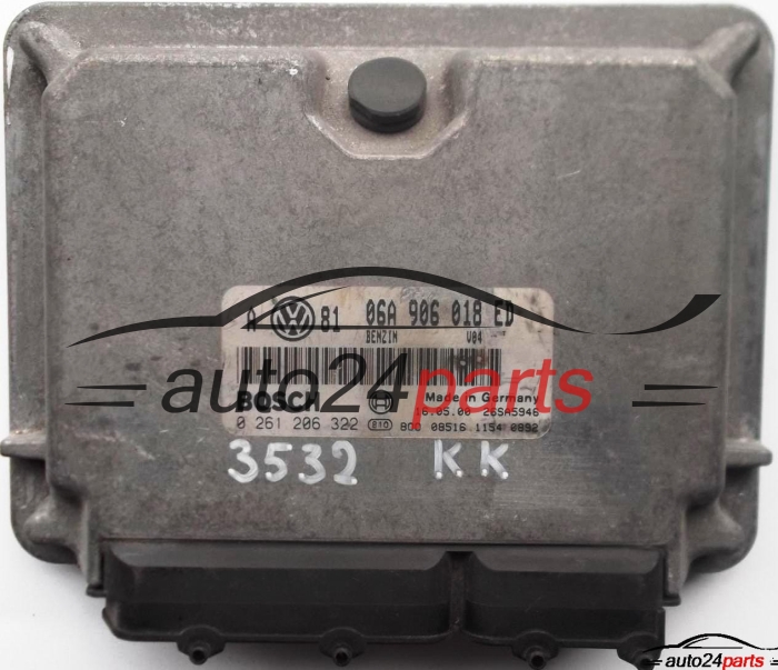 ECU CENTRALITA DE MOTOR VW VOLKSWAGEN GOLF BORA 2.0 06A906018ED, 06A 906 018 ED, BOSCH 0261206322, 0 261 206 322