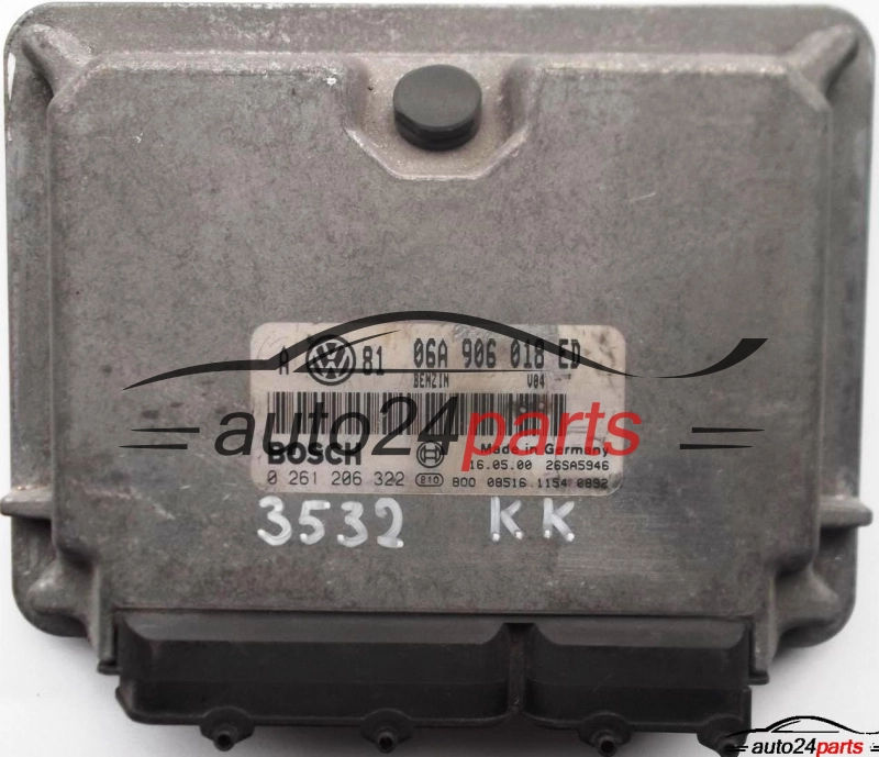 ECU CENTRALITA DE MOTOR VW VOLKSWAGEN GOLF BORA 2.0 06A906018ED, 06A 906 018 ED, BOSCH 0261206322, 0 261 206 322