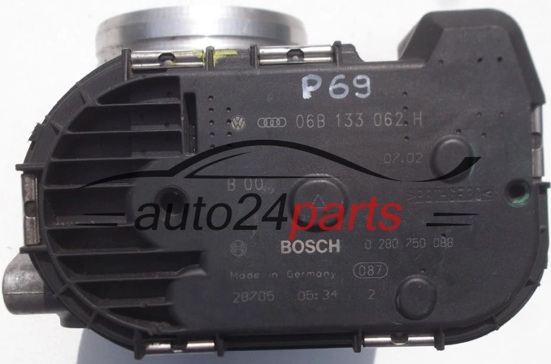 Σώμα πεταλούδας VOLKSWAGEN AUDI A4 A6 BOSCH 0 280 750 088, 0280750088, 06B 133 062 H, 06B133062H