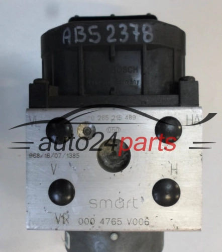 BOMBA HIDRAULICA Y CENTRALITA ABS SMART BOSCH 0 265 215 489, 0265215489, 000 4765 V006, 0004765V006, 0273004235 