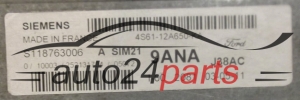 Μονάδα Ελέγχου Κινητήρα FORD FIESTA 1.3 SIEMENS S118763006 A,  4S61-12A650-KA,  9ANA
