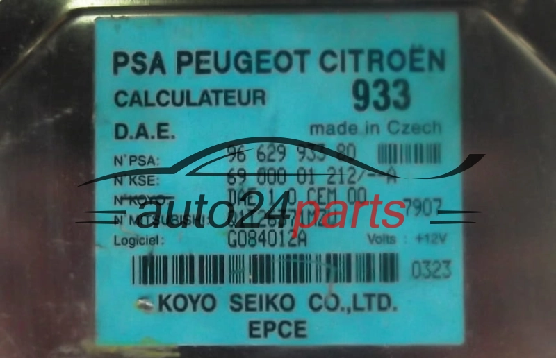 CALCULATEUR DE DIRECTION ASSISTEE CITROEN PEUGEOT 96 629 933 80, 69 000 01 212/--A