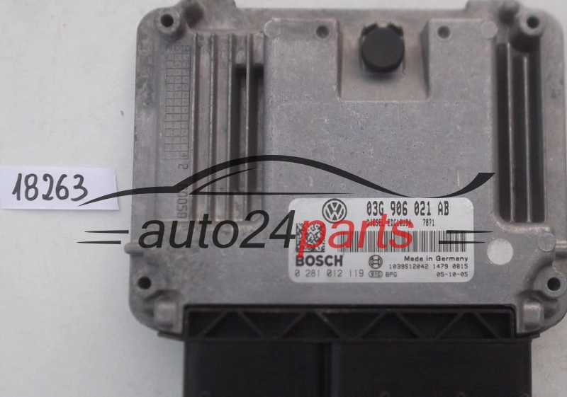 KOMPUTER STEROWNIK SILNIKA VOLKSWAGEN PASSAT 2.0 TDI BOSCH 0 281 012 119, 0281012119, 03G 906 021 AB, 03G906021AB, EDC16U34 