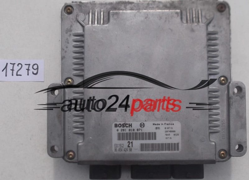 ECU CENTRALITA DE MOTOR CITROEN XSARA 2.0 HDI BOSCH 0 281 010 871, 0281010871, 96 454 424 80, 9645442480, EDC15C2 21