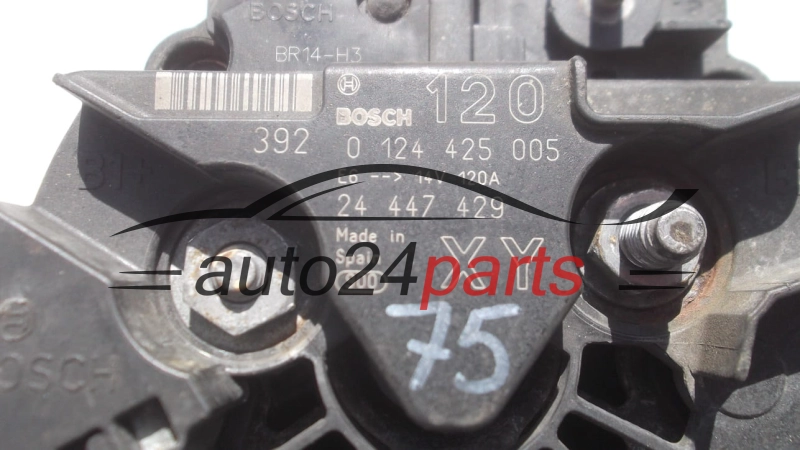 Alternatore OPEL ASTRA VECTRA SIGNUM ZAFIRA 1.6 16V BOSCH  0124425005,  24447429 XY