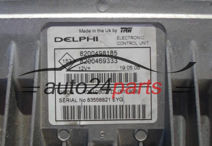 MOTORSTEUERGERÄT ECU STEUERGERÄT  RENAULT CLIO 1.5 DCI Delphi R0410B027D, 8200498185, 8200469333