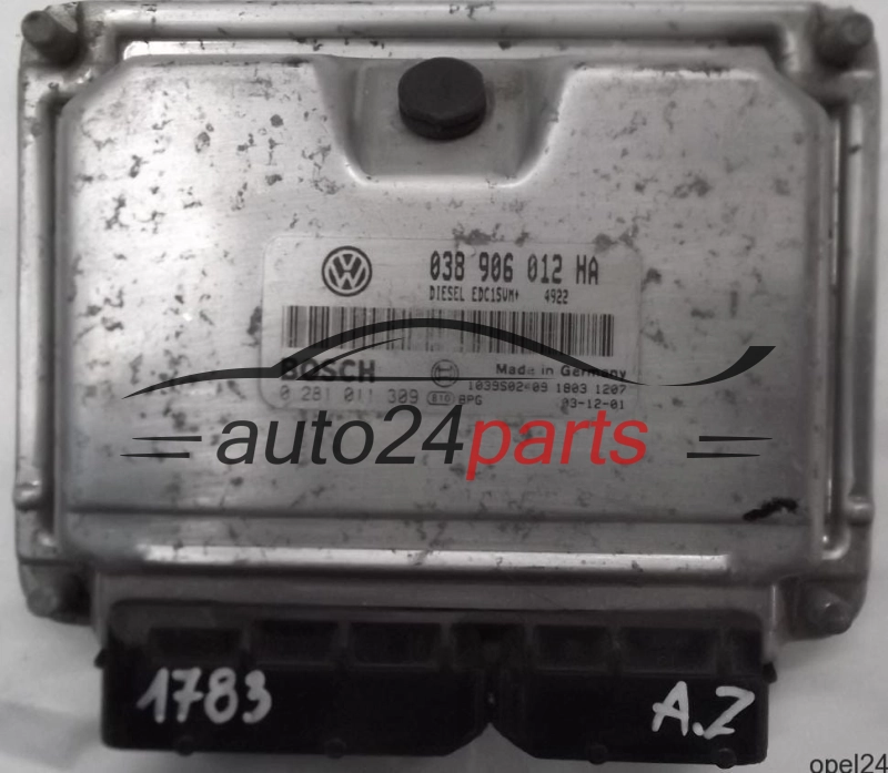 ΜΟΝΑΔΑ ΕΛΕΓΧΟΥ ΚΙΝΗΤΗΡΑ SKODA OCTAVIA 1.9 TDI ALH 038906012HA, BOSCH 0281011309, 1039SA02409