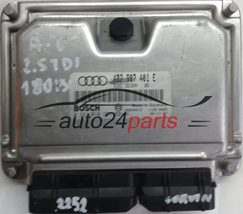 ECU CENTRALITA DE MOTOR AUDI A6 2.5 TDI 4B2907401E, 4B2 907 401 E, BOSCH 0 281 010 394, 0281010394, DIESEL EDC15UM+ D02 