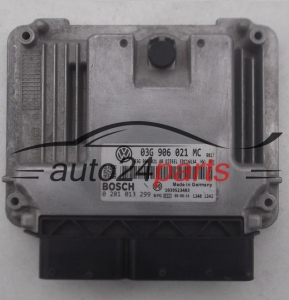ECU CENTRALITA DE MOTOR SKODA OCTAVIA 2.0 TDI 03G906021MC, 03G 906 021 MC, BOSCH 0281013299, 0 281 013 299, DIESEL EDC16U34 9093, 1039S16961