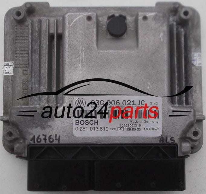 Μονάδα Ελέγχου Κινητήρα VOLKSWAGEN SKODA OCTAVIA 2.0 TDI BOSCH 0 281 013 619