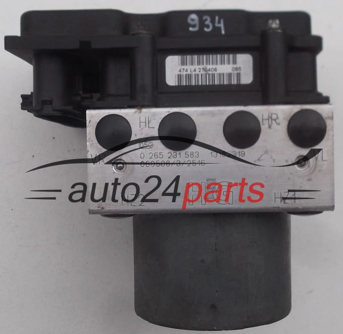 Aντλία ABS OPEL CORSA C COMBO MERIVA BOSCH 0 265 231 583, 0265231583, 13182319 HG, 13182319HG, 0 265 800 443, 0265800443