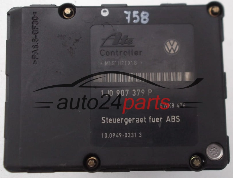ABS Pumpe und steuergerat  VOLKSWAGEN AUDI SKODA SEAT ALHAMBRA FORD GALAXY ATE 7M3 614 111 H, 7M3614111H, 10.0204-0209.4, 10020402094, 1J0 907 379 P, 1J0907379P, 10.0949-0331.3, 10094903313, 5WK8476
