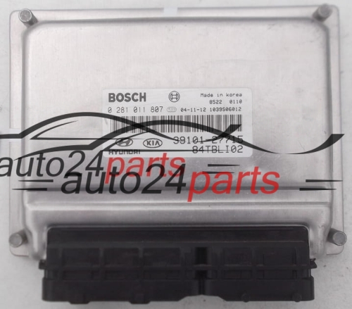 ECU ENGINE CONTROLLER HYUNDAI KIA GETZ BOSCH 0 281 011 807, 0281011807, 39101-27715, 3910127715