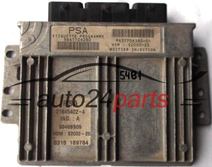 Μονάδα Ελέγχου Κινητήρα PEUGEOT 206 1.4 SAGEM 21645402-4, 9641106280, 9637706380-01