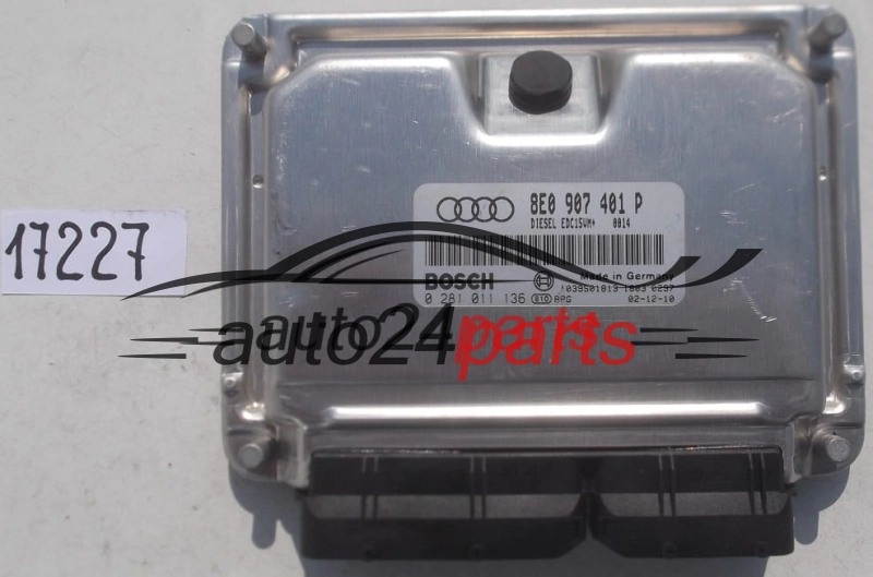 ECU CENTRALITA DE MOTOR AUDI A6 2.5 TDI BOSCH 0 281 011 136, 0281011136, 8E0 907 401 P, 8E0907401P, EDC15VM+