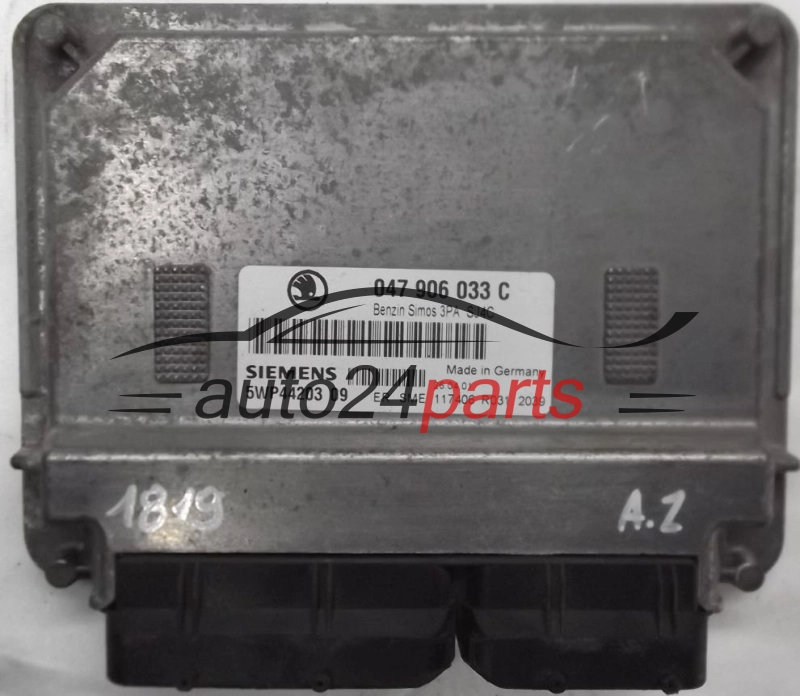 KOMPUTER STEROWNIK SILNIKA SKODA FABIA 1.4 MPI AQW 047906033C, SIEMENS 5WP44203