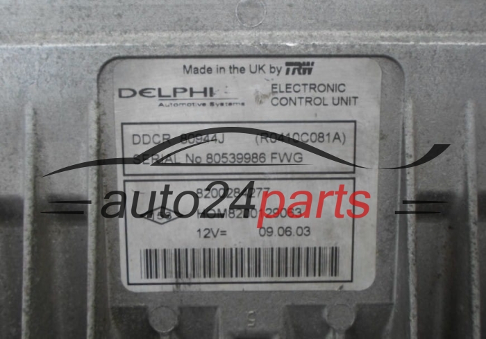 Μονάδα Ελέγχου Κινητήρα RENAULT CLIO 1.5 DCI Delphi R0410C081A,  HOM 8200129063