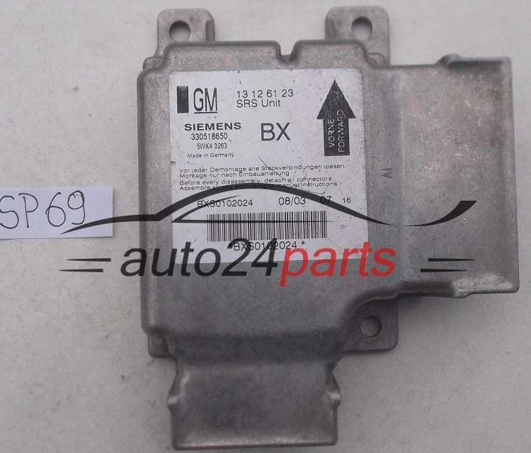 STEROWNIK MODUL PODUSZEK POWIETRZNYCH OPEL VECTRA C SIGNUM GM 13 12 61 23 BX