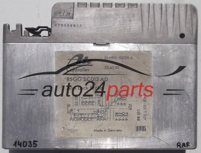 ABS STEUERGERAT FORD SIERRA GRANADA SCORPIO ATE 10.0911-0020.4, 10091100204, 85GG2C013AD