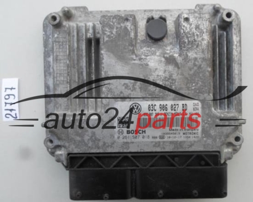 CENTRALITA DE MOTOR VW VOLKSWAGEN SKODA 1.4 TSI CAVD BOSCH 0 261 S07 018, 0261S07018, 03C 906 027 BD, 03C906027BD, MED17.5.5