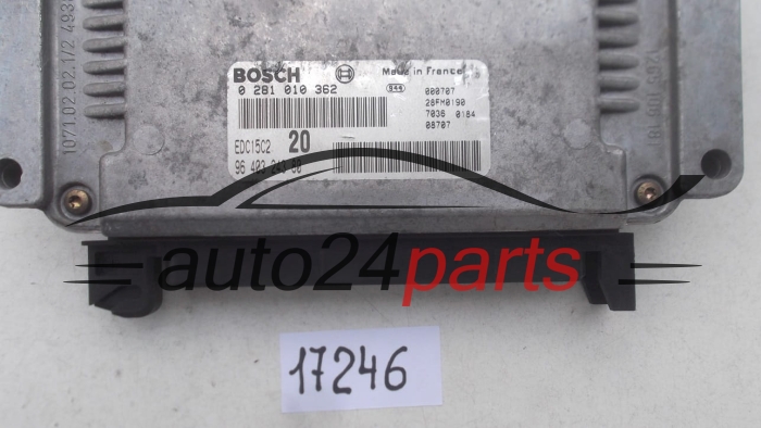 Μονάδα Ελέγχου Κινητήρα PEUGEOT 306 2.0 HDI BOSCH 0 281 010 362,  96 403 243 80,  EDC15C2 20