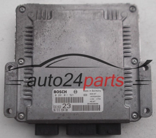 CENTRALINA DO MOTORE CITROEN XSARA PICASSO 2.0 HDI BOSCH 0 281 011 521,  96 515 934 80