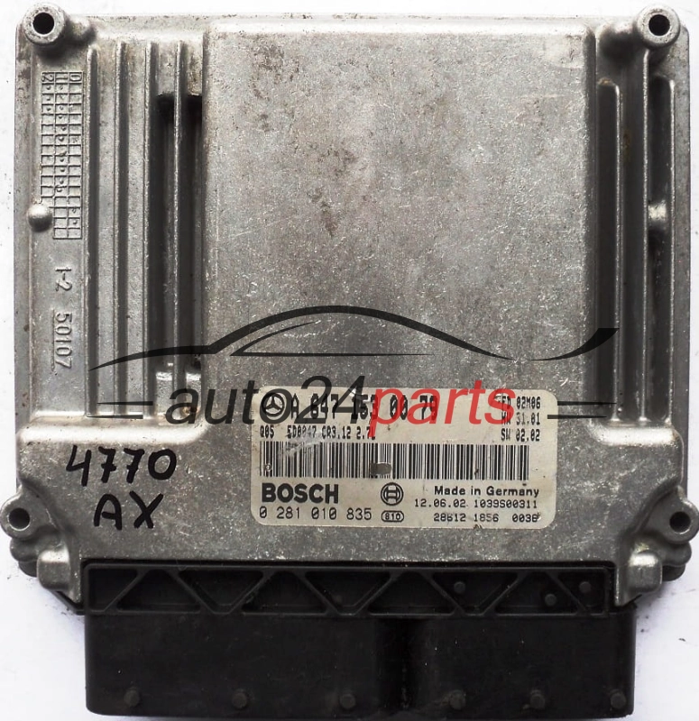 Μονάδα Ελέγχου Κινητήρα MERCEDES W211 E270  BOSCH 0 281 010 835, 0281010835, A 647 153 00 79, A6471530079, 6471530079