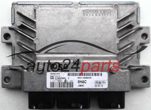 ECU ENGINE CONTROLLER FORD FIESTA 1.6 6V21-12A650-HC, 6V2112A650HC, 12A650HC, S180049001 C, 0HAC, J38AC