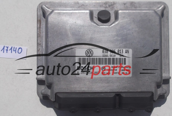 ECU ENGINE CONTROLLER SEAT VOLKSWAGEN 1.9 SDI BOSCH 0 281 010 007, 0281010007, 038 906 013 AN, 038906013AN