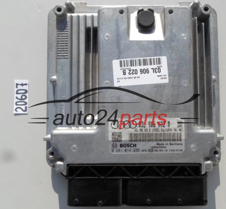 Μονάδα Ελέγχου Κινητήρα AUDI A4 2.0 TDI BOSCH 0 281 014 235, 0281014235, 03L 906 022 B, 03L906022B