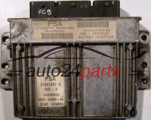 ECU ENGINE CONTROLLER PEUGEOT 206 1.4 8V 21647431-0, 9646988680, 9644625680-00, S2000-2A, 84820V02