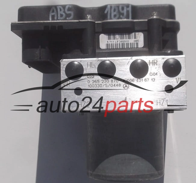 ABS POMPA CENTRALINA MERCEDES W169 W245 BOSCH 0 265 230 870,  A 006 431 67 12,  0 265 951 352