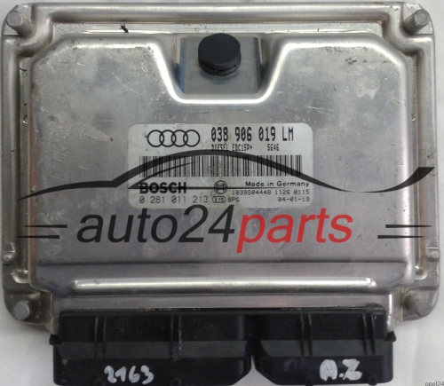 ECU ENGINE CONTROLLER AUDI A6 1.9 TDI 038906019LM, 038 906 019 LM, BOSCH 0 281 011 213, 0281011213, DIESEL EDC15P+ 5646, 1039S04448