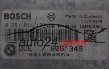 Μονάδα Ελέγχου Κινητήρα BMW 2.0 D BOSCH 0 281 014 176, 0281014176, DDE 7 805 349, DDE7805349, 7805349