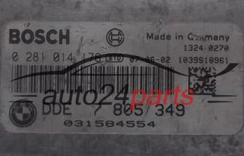 Μονάδα Ελέγχου Κινητήρα BMW 2.0 D BOSCH 0 281 014 176, 0281014176, DDE 7 805 349, DDE7805349, 7805349