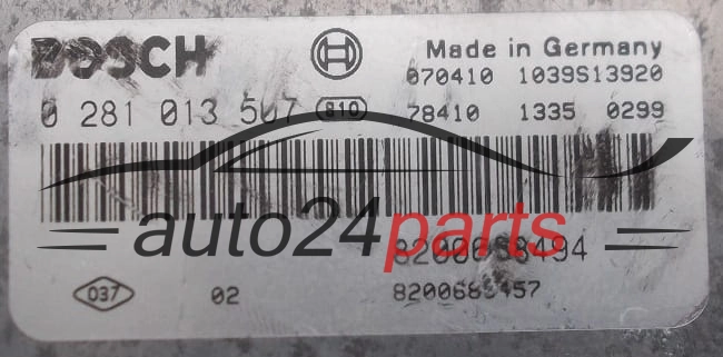 Μονάδα Ελέγχου Κινητήρα RENAULT SCENIC 2.0 DCI BOSCH 0 281 013 507,  8200688494, 8200688457