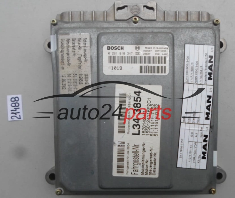 KOMPUTER STEROWNIK SILNIKA MAN 218 CV BOSCH 0 281 010 347, 0281010347, L73 4180, 51.11616-7152, 51116167152