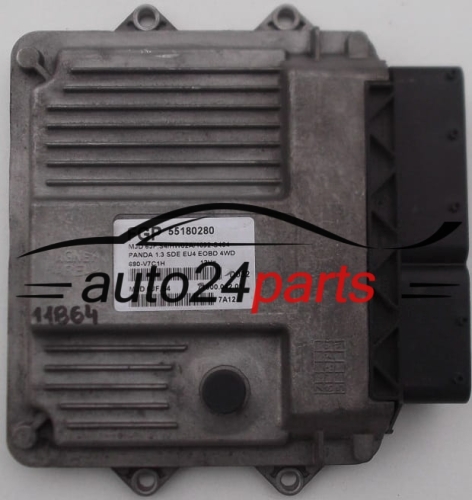 ECU ENGINE CONTROLLER FIAT PANDA 1.3 JTD MAGNETI MARELLI MJD 6JF.S4, MJD6JFS4, FGP 55180280, 71600.042.01, 7160004201