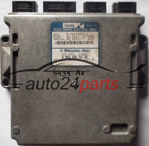 MOTORSTEUERGERÄT ECU STEUERGERAT MERCEDES W202 C220 DIESEL A0225455432, 0225455432, A 022 545 54 32 R04010023A, R 04010023 A
