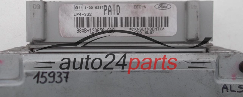 CENTRALINA MOTORE FORD FOCUS 1.6 VISTEON 98AB-12A650-CDG 98AB12A650CDG PAID LP4-332 EEC-V
