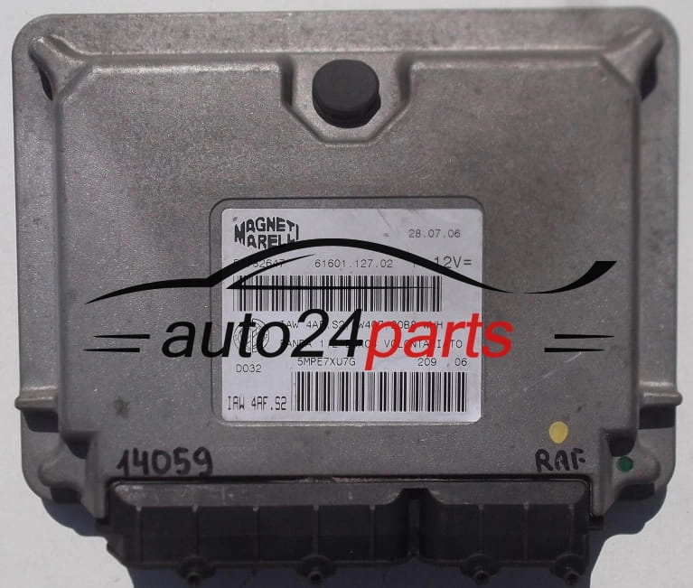 ECU CENTRALITA DE MOTOR FIAT PANDA 1.2 MAGNETI MARELLI IAW 4AF.S2, IAW4AFS2, 51782647, 61601.127.02, 6160112702
