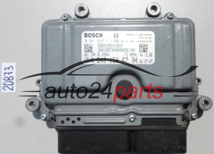Μονάδα Ελέγχου Κινητήρα MERCEDES 180 CDI BOSCH 0 281 015 113, 0281015113, A 640 150 67 34, A6401506734, CRA.32 