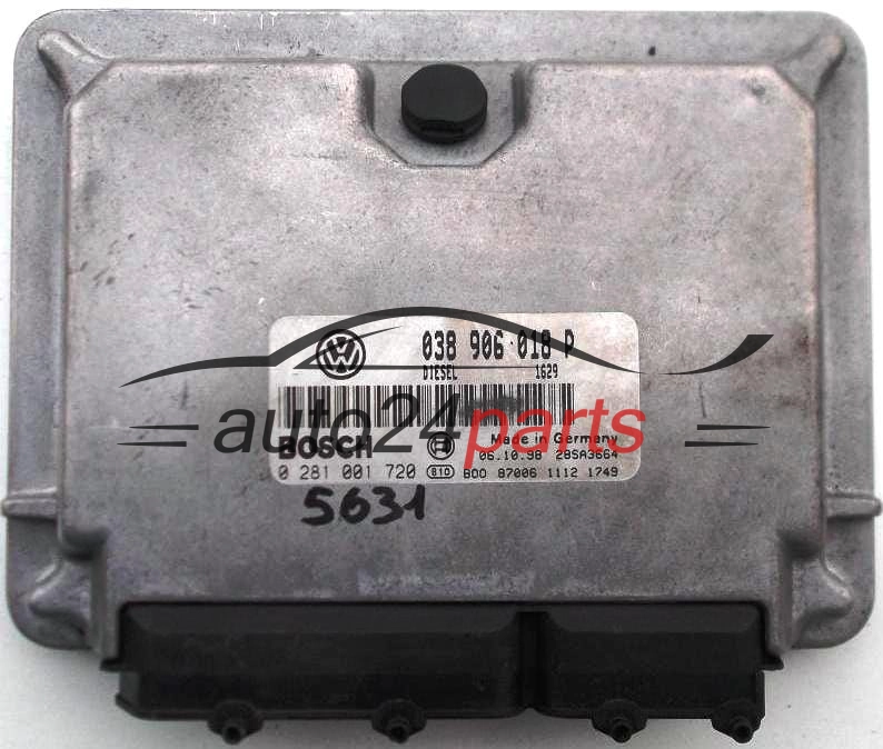 KOMPUTER STEROWNIK SILNIKA VW VOLKSWAGEN PASSAT 1.9 TDI AFN 038906018P, 038 906 018 P, BOSCH 0 281 001 720, 0281001720, DIESEL 1629, 28SA3664 