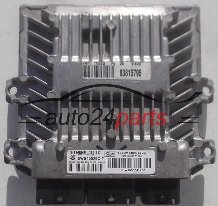 Μονάδα Ελέγχου Κινητήρα PEUGEOT 307 2.0 HDI SIEMENS 5WS40029O-T, 5WS40029OT, SW9656171080, HW9655041480, SID803